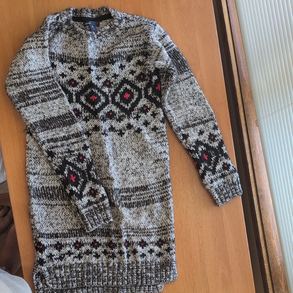 GAP Black and Gray Patterned Kids Dress